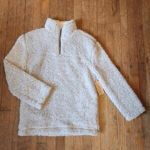 Copper Key Sherpa Pullover- light gray